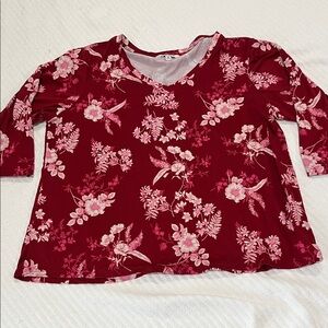 The Pioneer Woman Floral Red and Pink Blouse